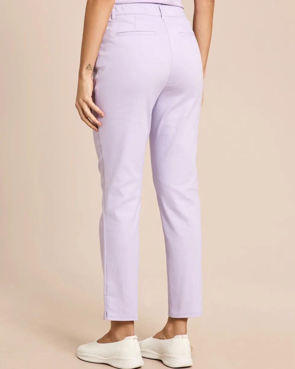 Slim Fit Twill Stretch Hose verkürzt