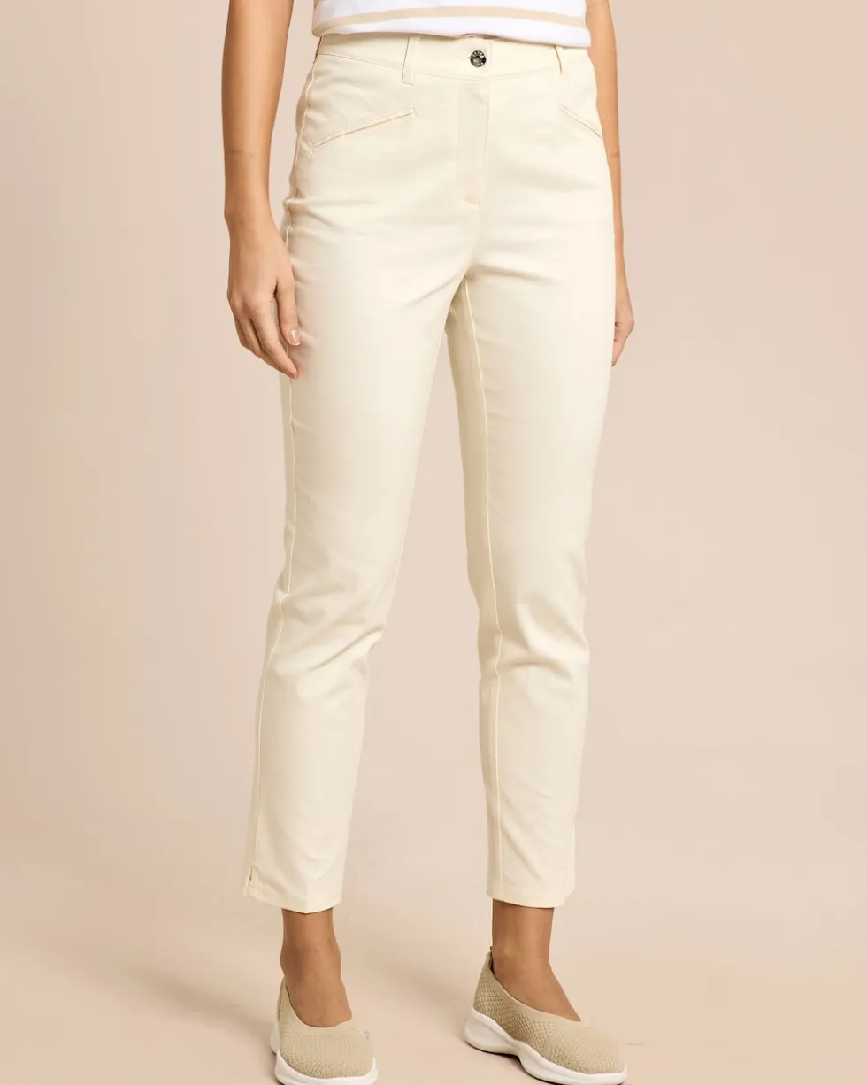 Slim Fit Twill Stretch Hose verkürzt