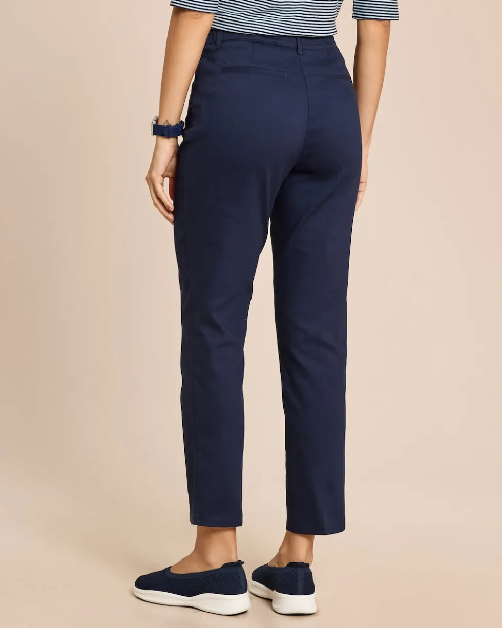 Slim Fit Twill Stretch Hose verkürzt