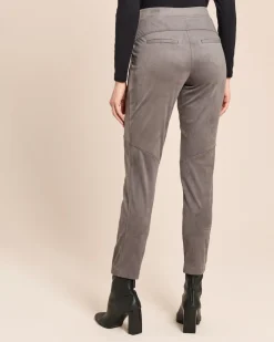 Slim Fit Velourslederimitat Hose