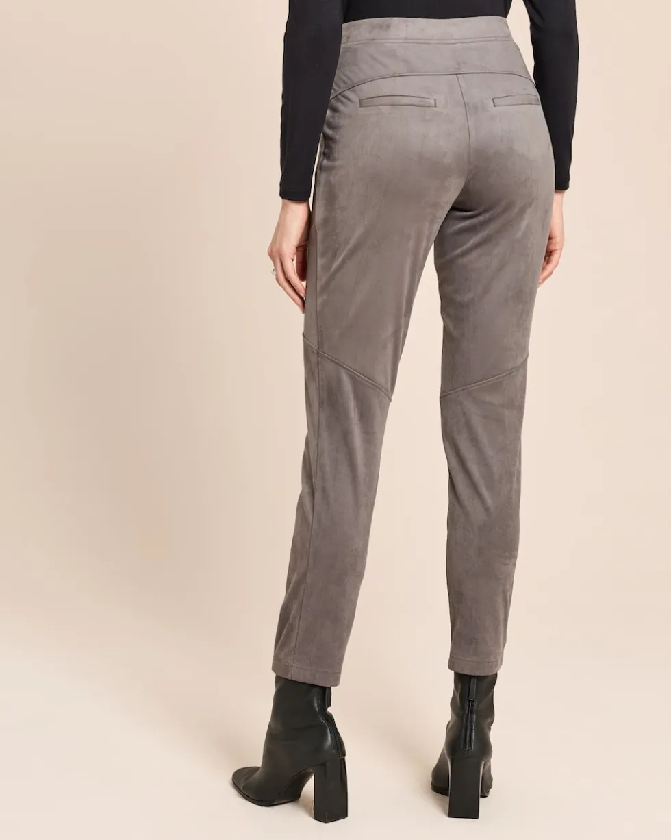 Slim Fit Velourslederimitat Hose