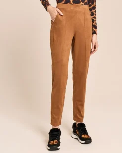 Slim Fit Velourslederimitat Hose