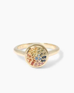 Spinning-Ring mit multicolor Saphiren