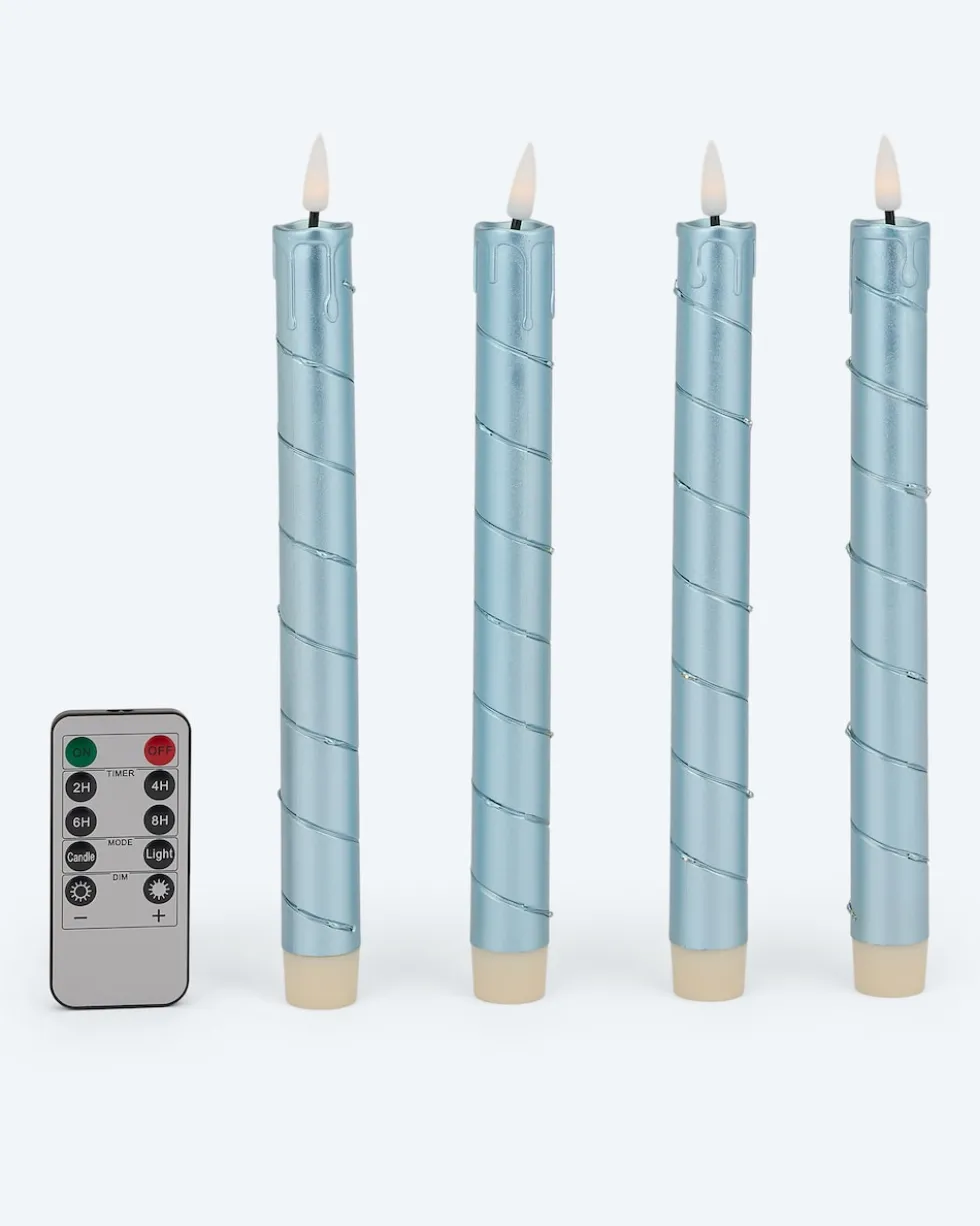 Stabkerzen mit LED-Draht, 4tlg.