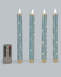 Stabkerzen mit LED-Draht, 4tlg.