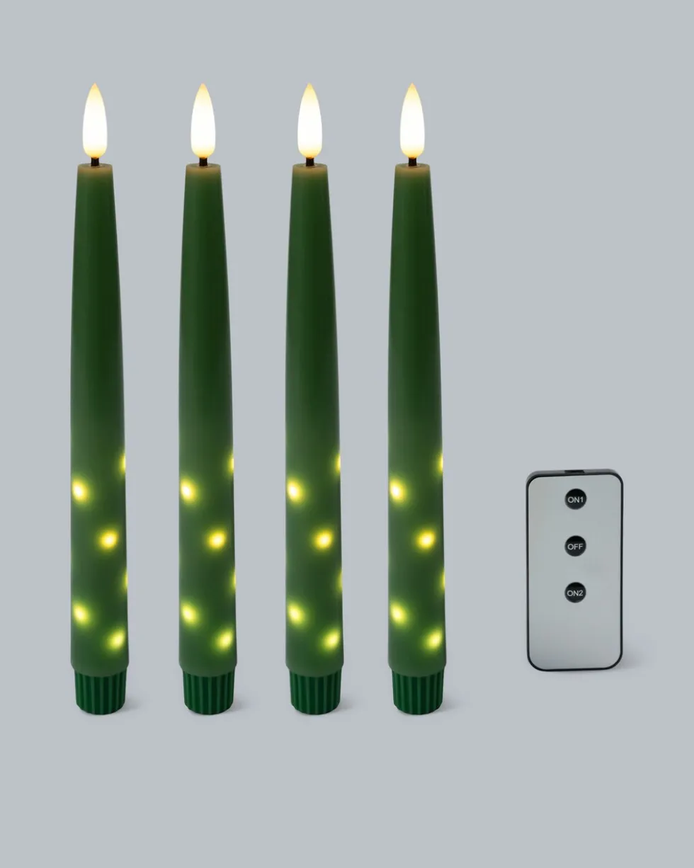 Stabkerzen mit LED-Draht, 4tlg.