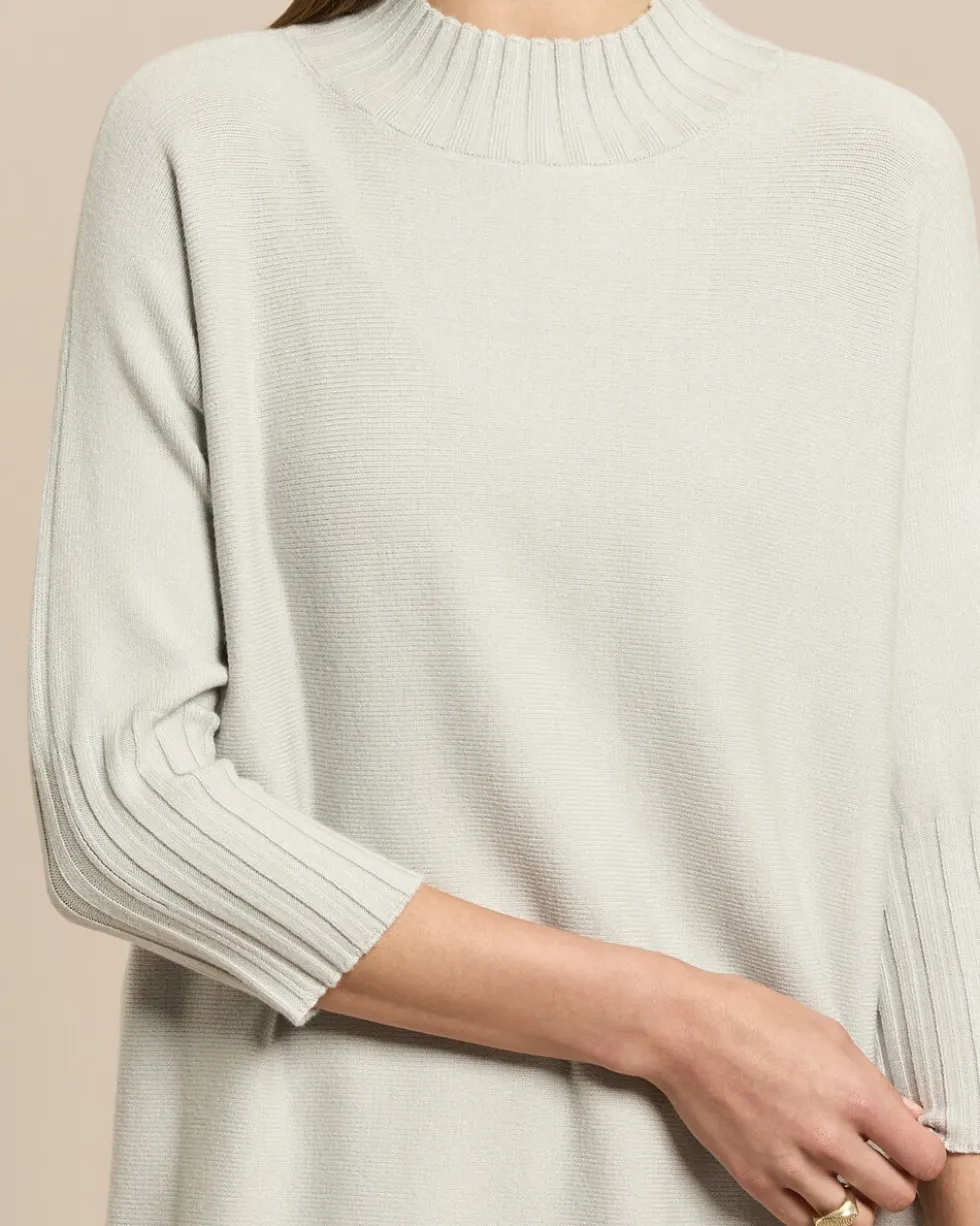 Stehkragenpullover mit Rippbund