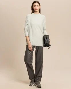 Stehkragenpullover mit Rippbund