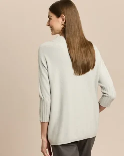 Stehkragenpullover mit Rippbund