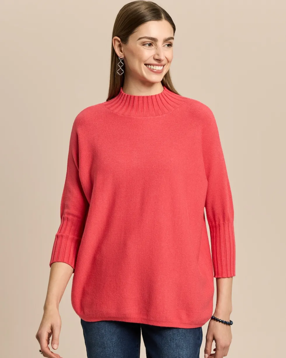Stehkragenpullover mit Rippbund