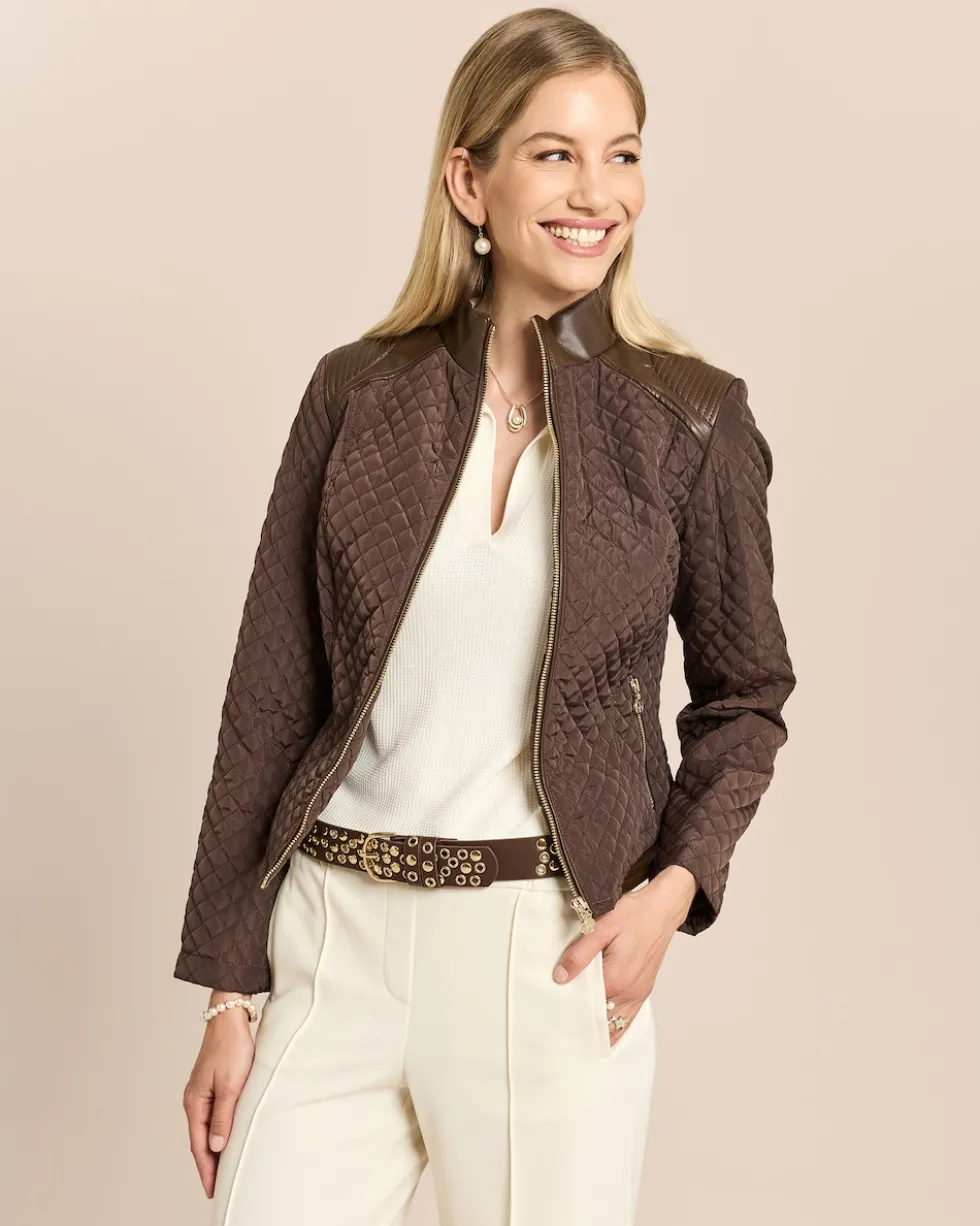 Steppjacke im Bikerstil