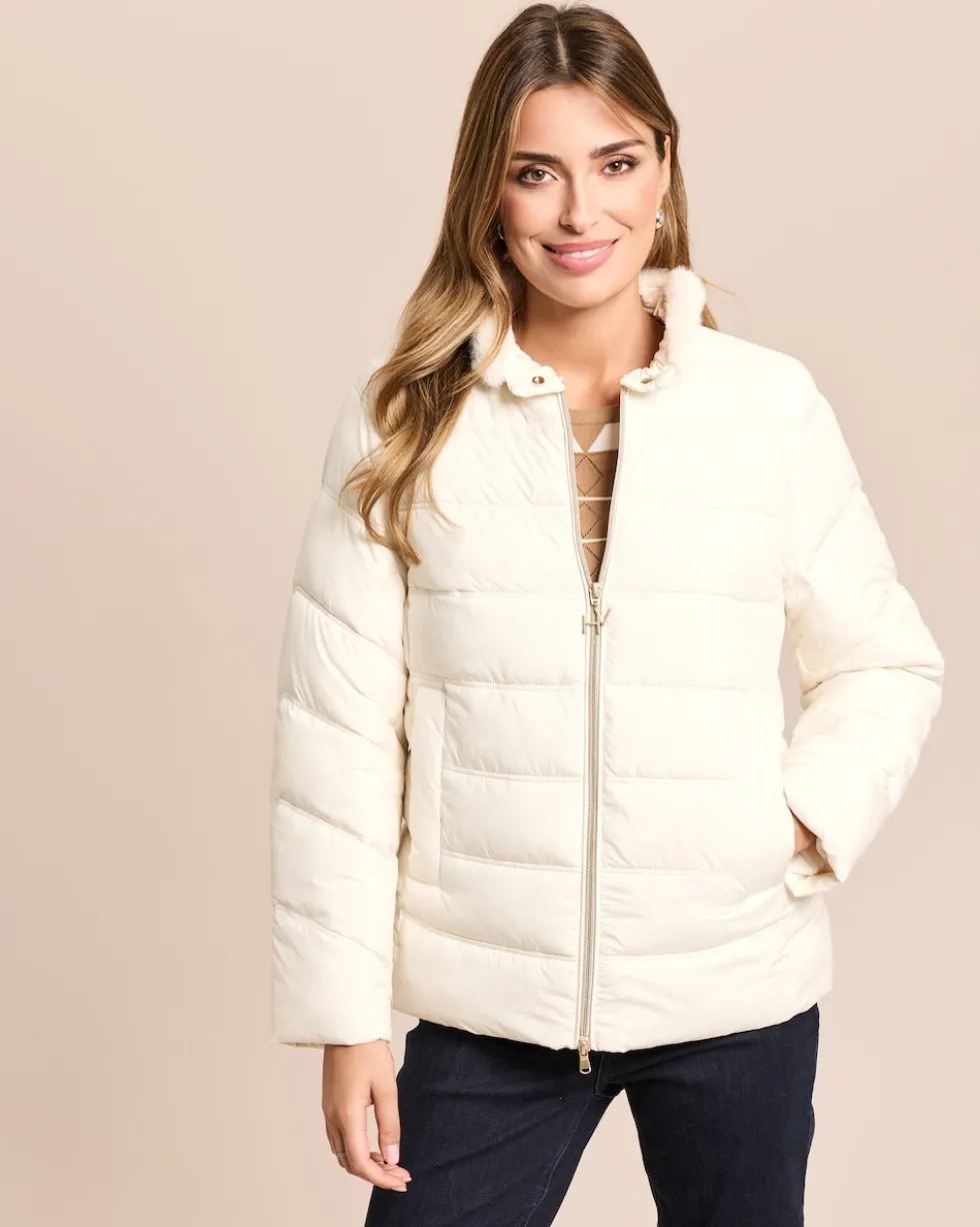 Steppjacke mit abnehmbarem Webpelz