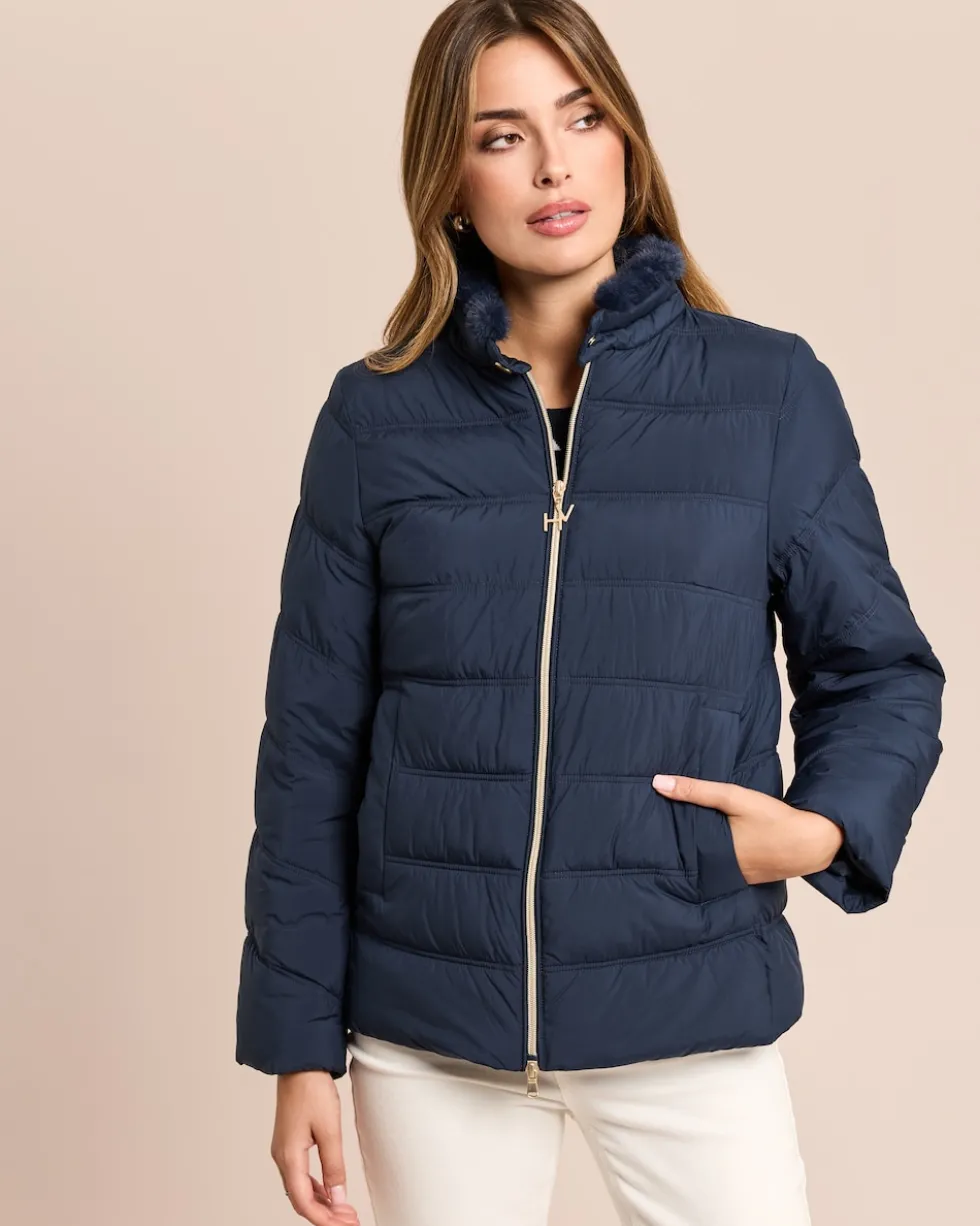 Steppjacke mit abnehmbarem Webpelz