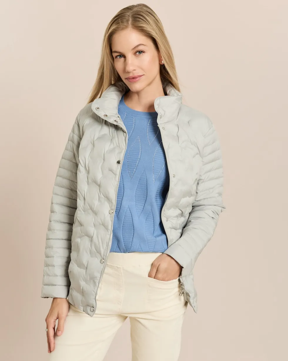 Steppjacke mit organischen Reliefs