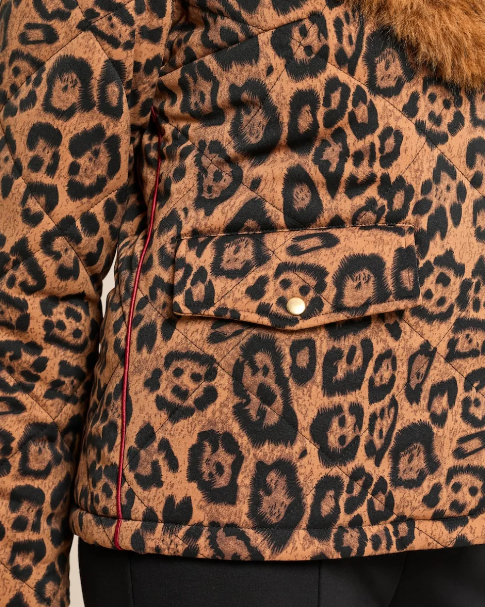 Steppjacke mit Webpelzkragen