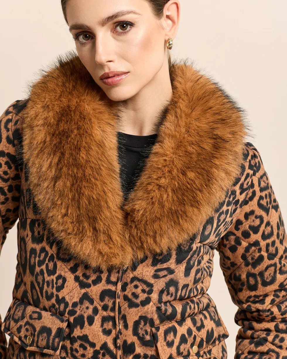 Steppjacke mit Webpelzkragen