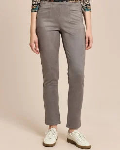 Straight Fit Schlupfhose aus Stretch Velours