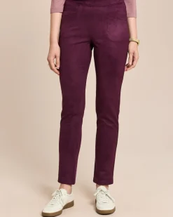 Straight Fit Schlupfhose aus Stretch Velours