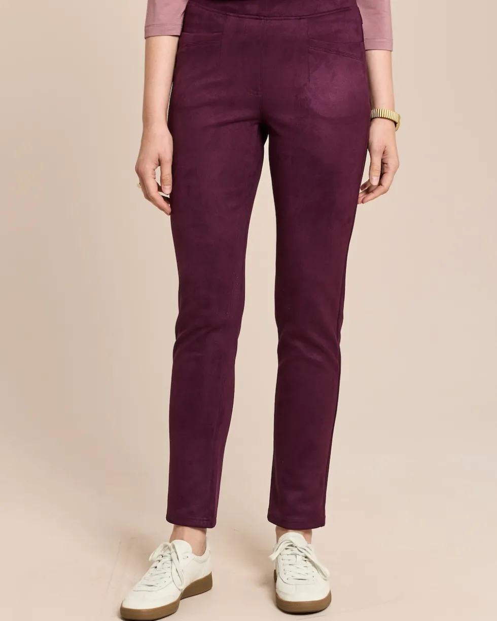 Straight Fit Schlupfhose aus Stretch Velours