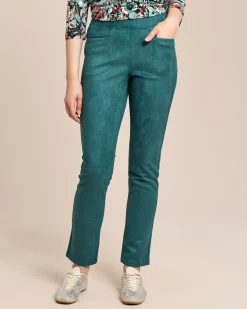 Straight Fit Schlupfhose aus Stretch Velours