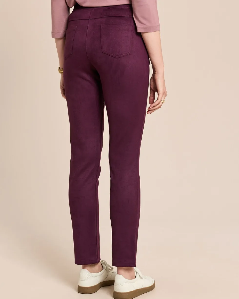 Straight Fit Schlupfhose aus Stretch Velours