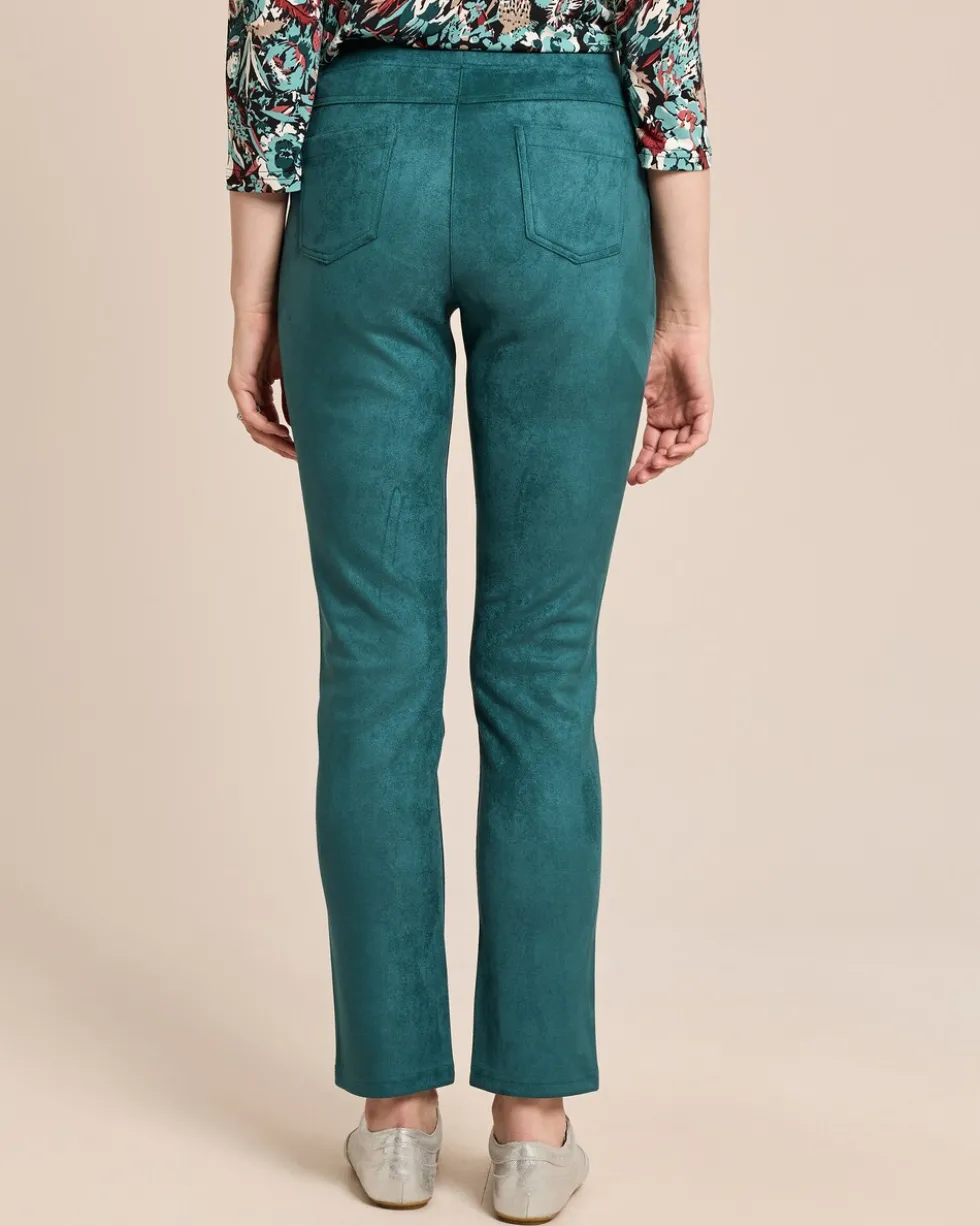 Straight Fit Schlupfhose aus Stretch Velours
