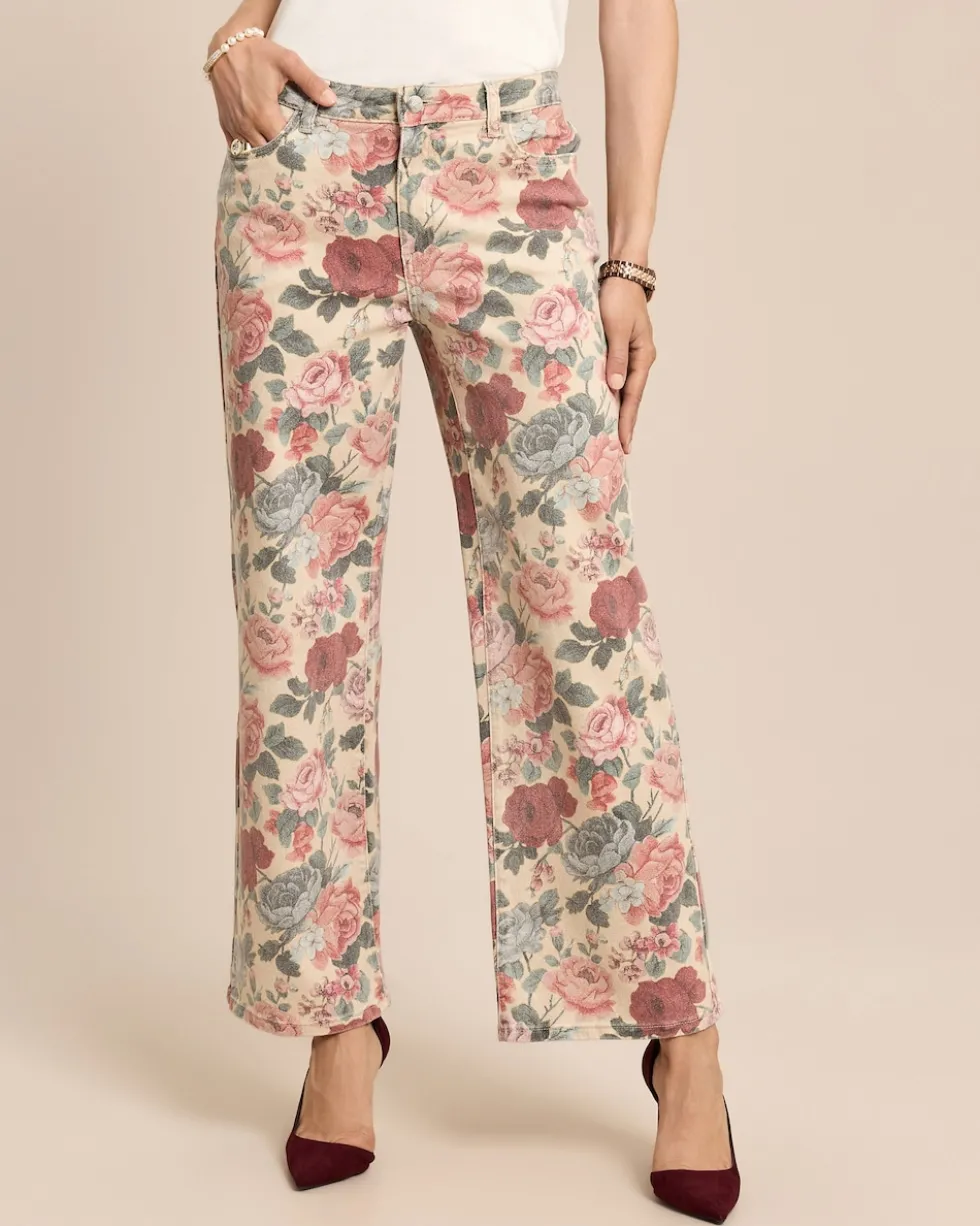 Straight Hose mit floralem Druck
