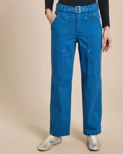Straight Leg Hose mit Gürtel