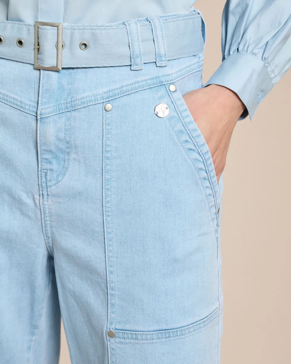Straight Leg Hose mit Gürtel