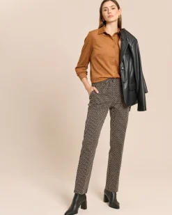 Straight Leg Hose mit Jacquard
