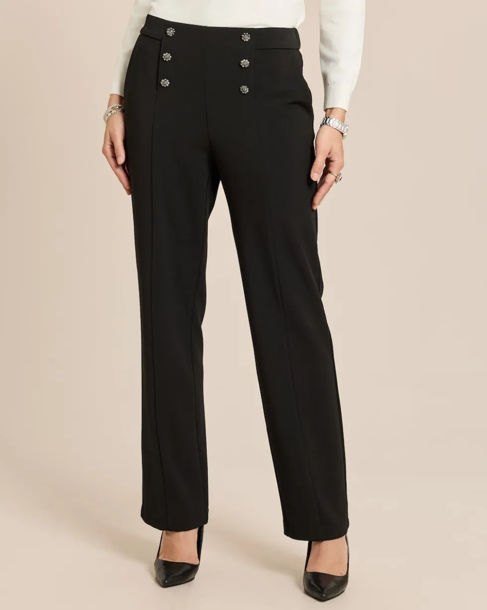 Straight Leg Hose mit Knöpfen