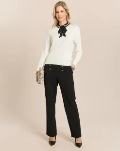 Straight Leg Hose mit Knöpfen