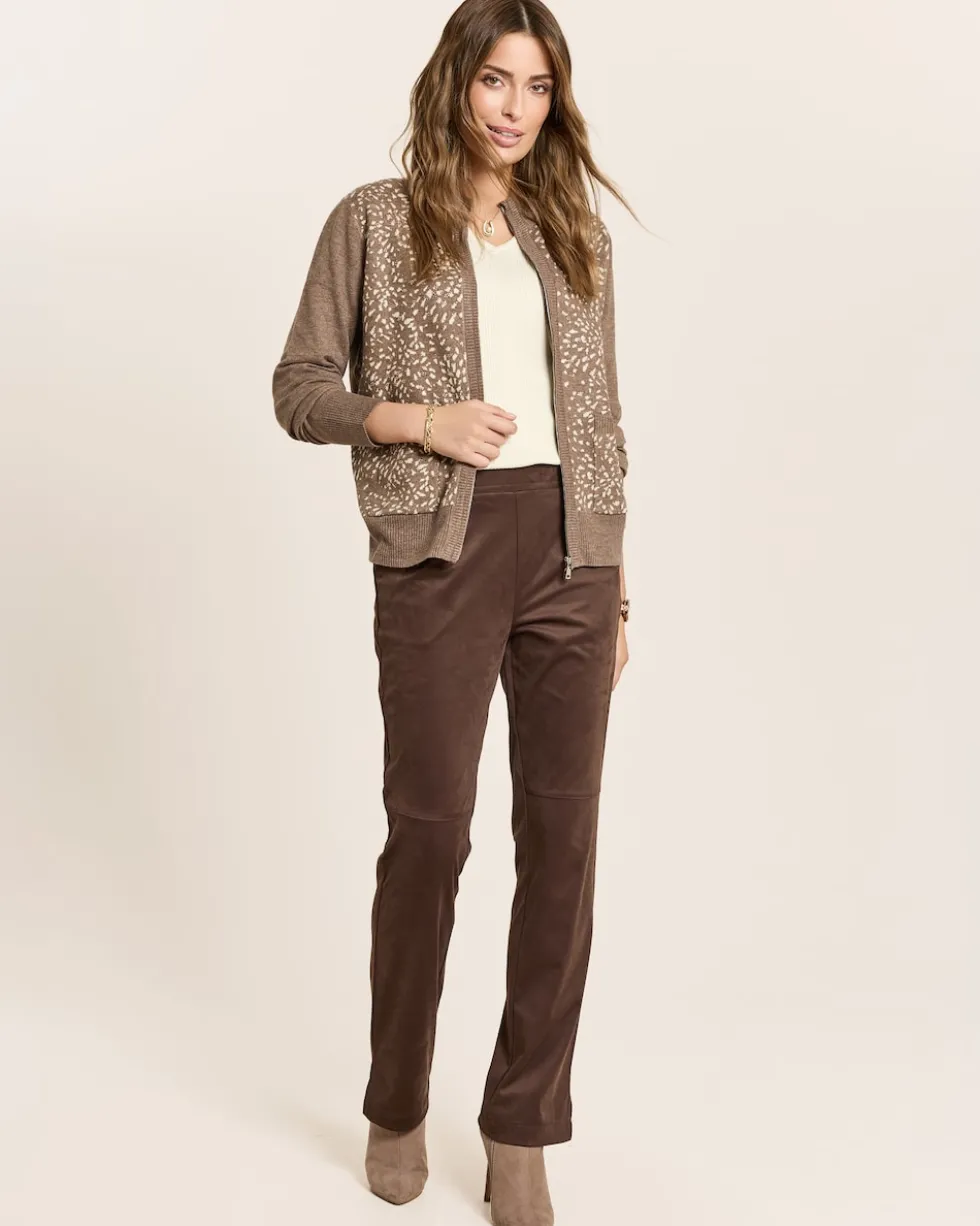 Straight Leg Hose, Velourslederimitat