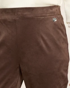 Straight Leg Hose, Velourslederimitat