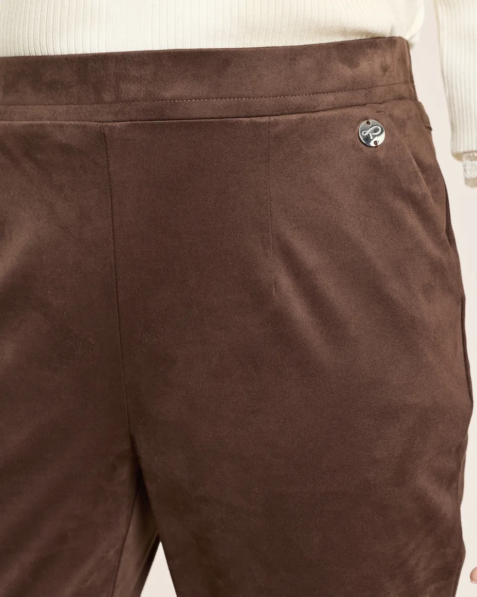 Straight Leg Hose, Velourslederimitat