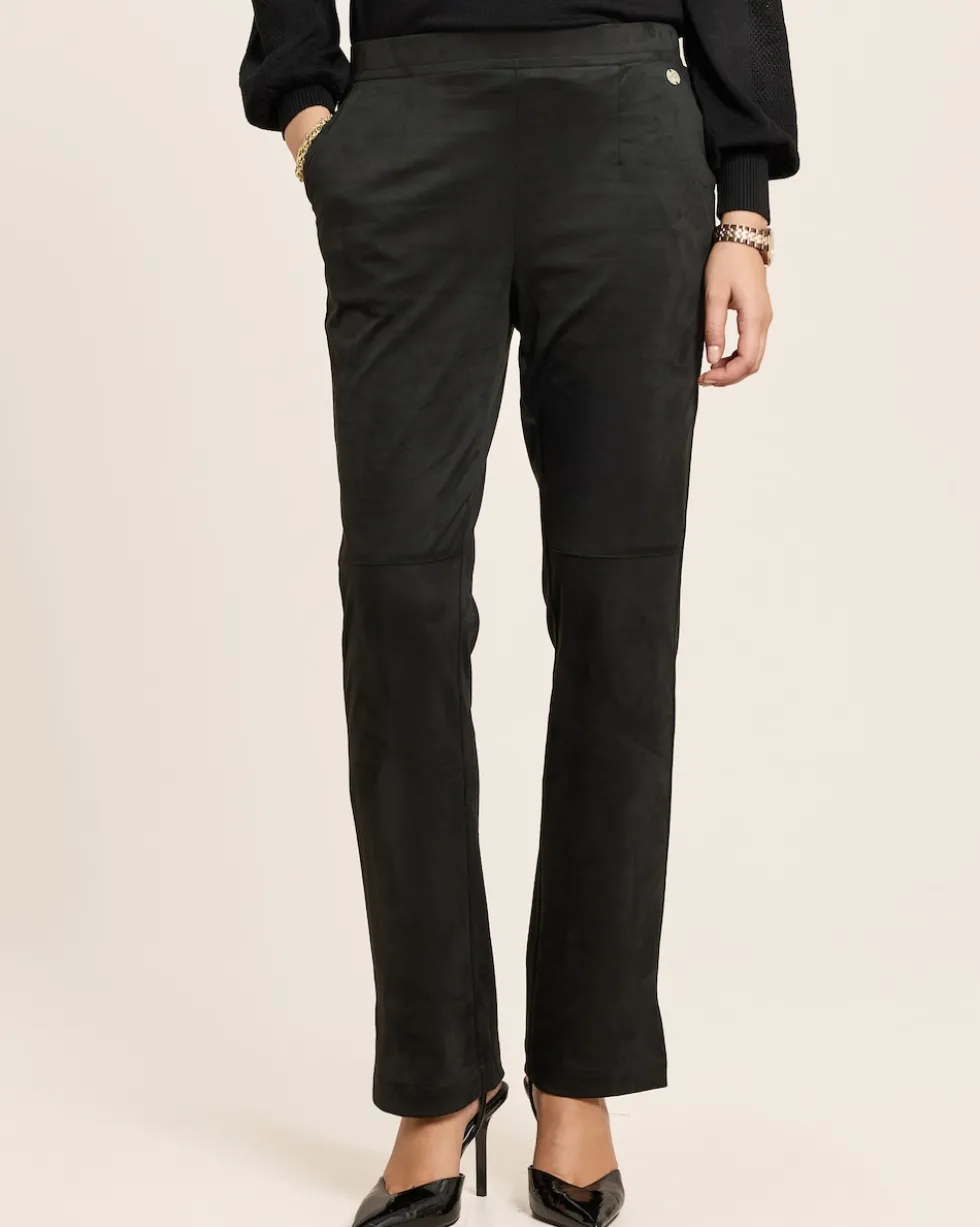 Straight Leg Hose, Velourslederimitat