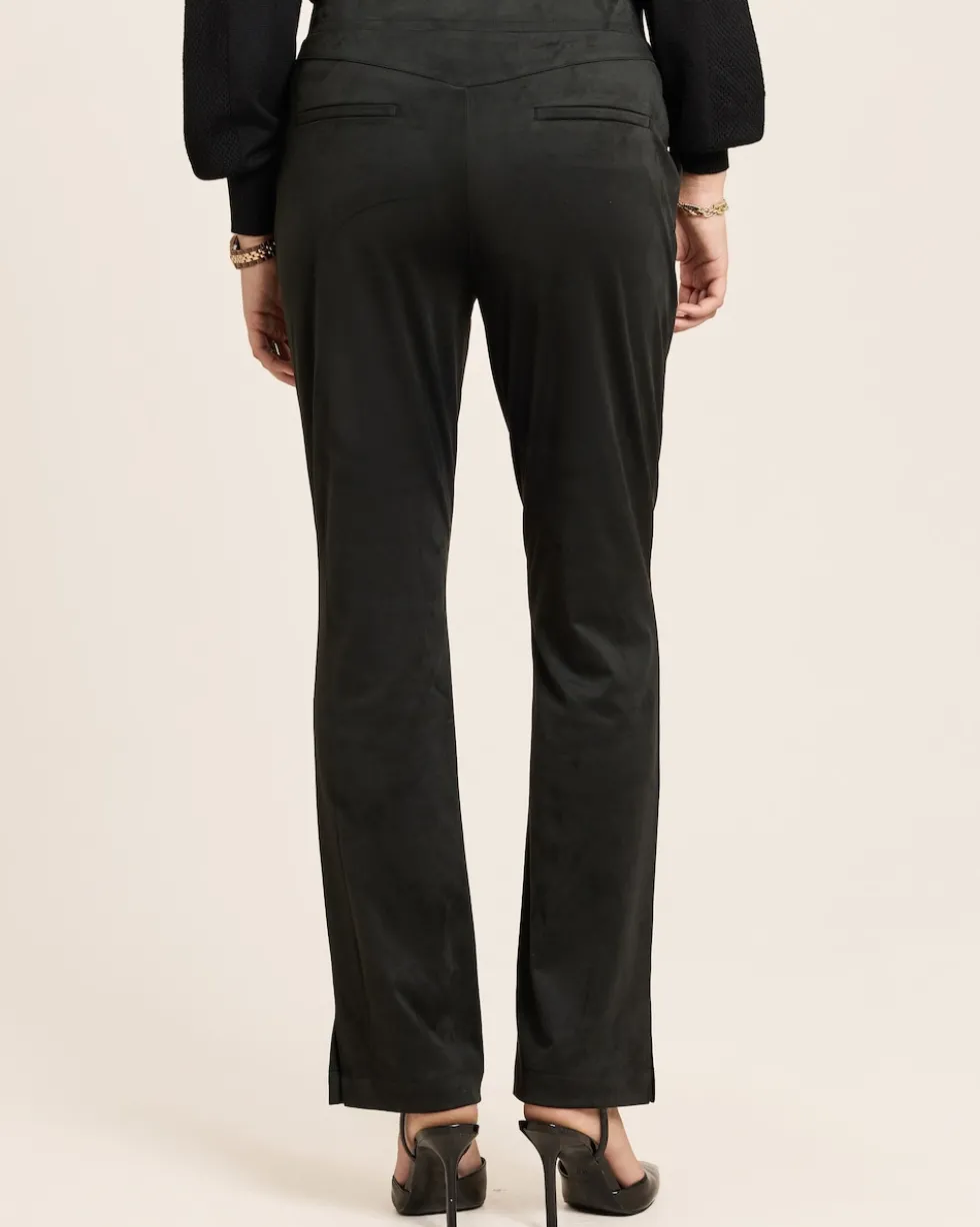 Straight Leg Hose, Velourslederimitat