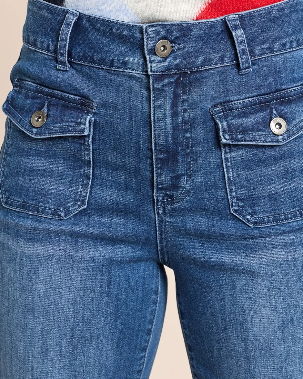 Straight Leg Jeans aufgesetzte Tasche
