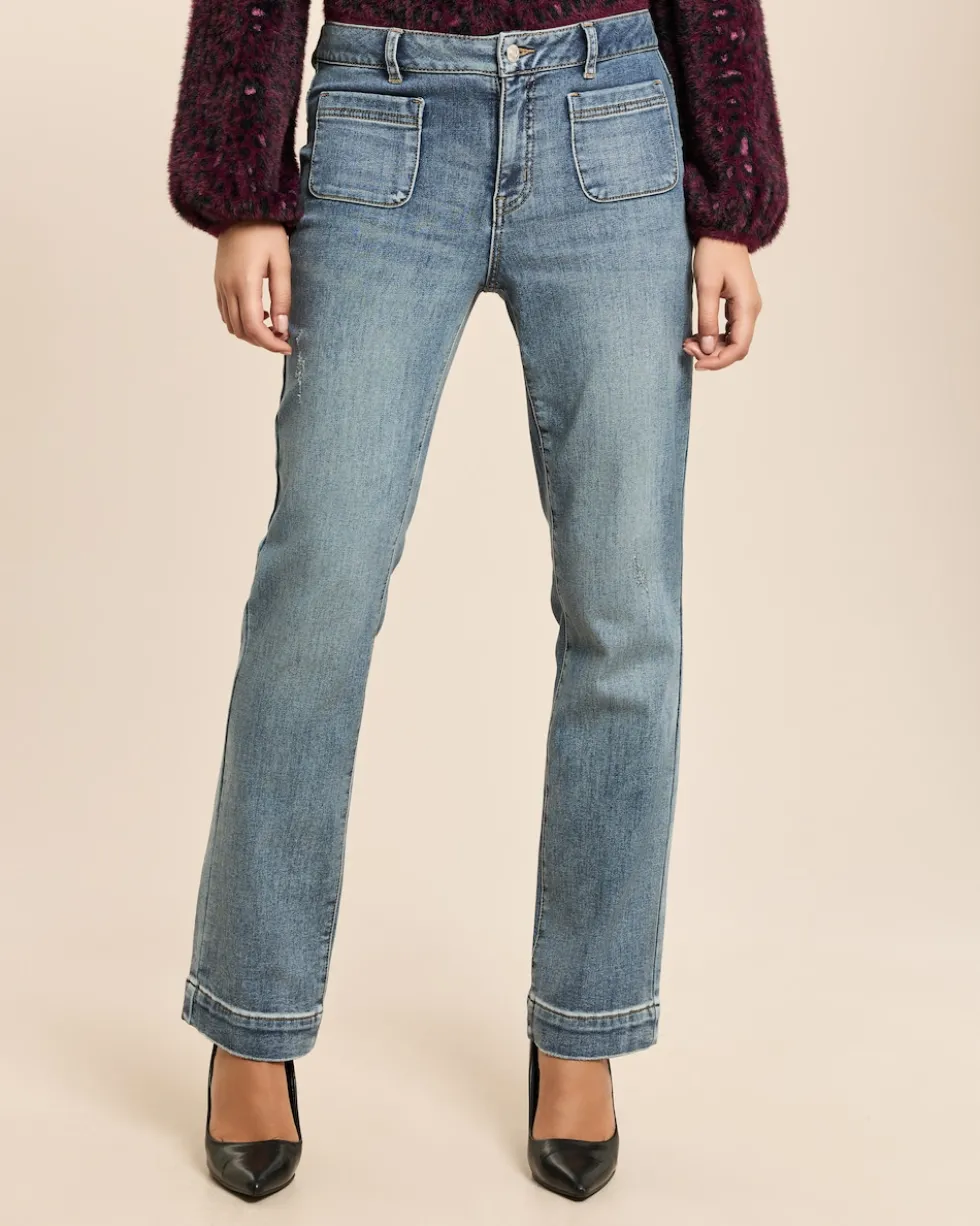 Straight Leg Jeans mit Taschen