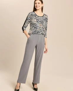 Straight Leg Schlupfhose mit Bundriegel