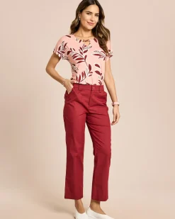 Straight Leg Webhose Baumwoll-Stretch