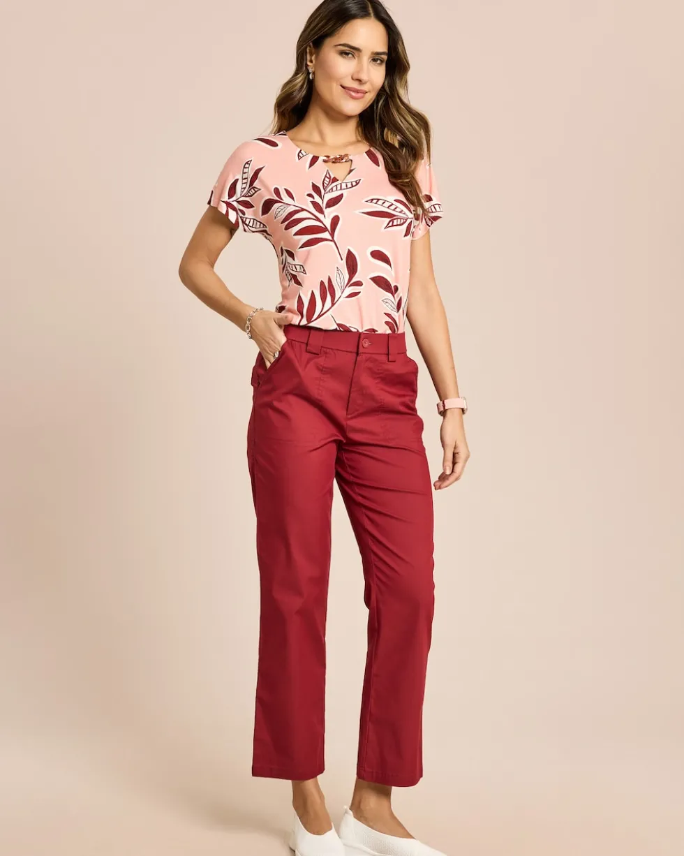 Straight Leg Webhose Baumwoll-Stretch