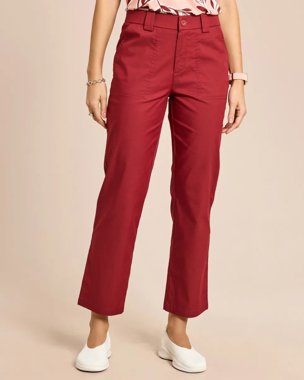 Straight Leg Webhose Baumwoll-Stretch