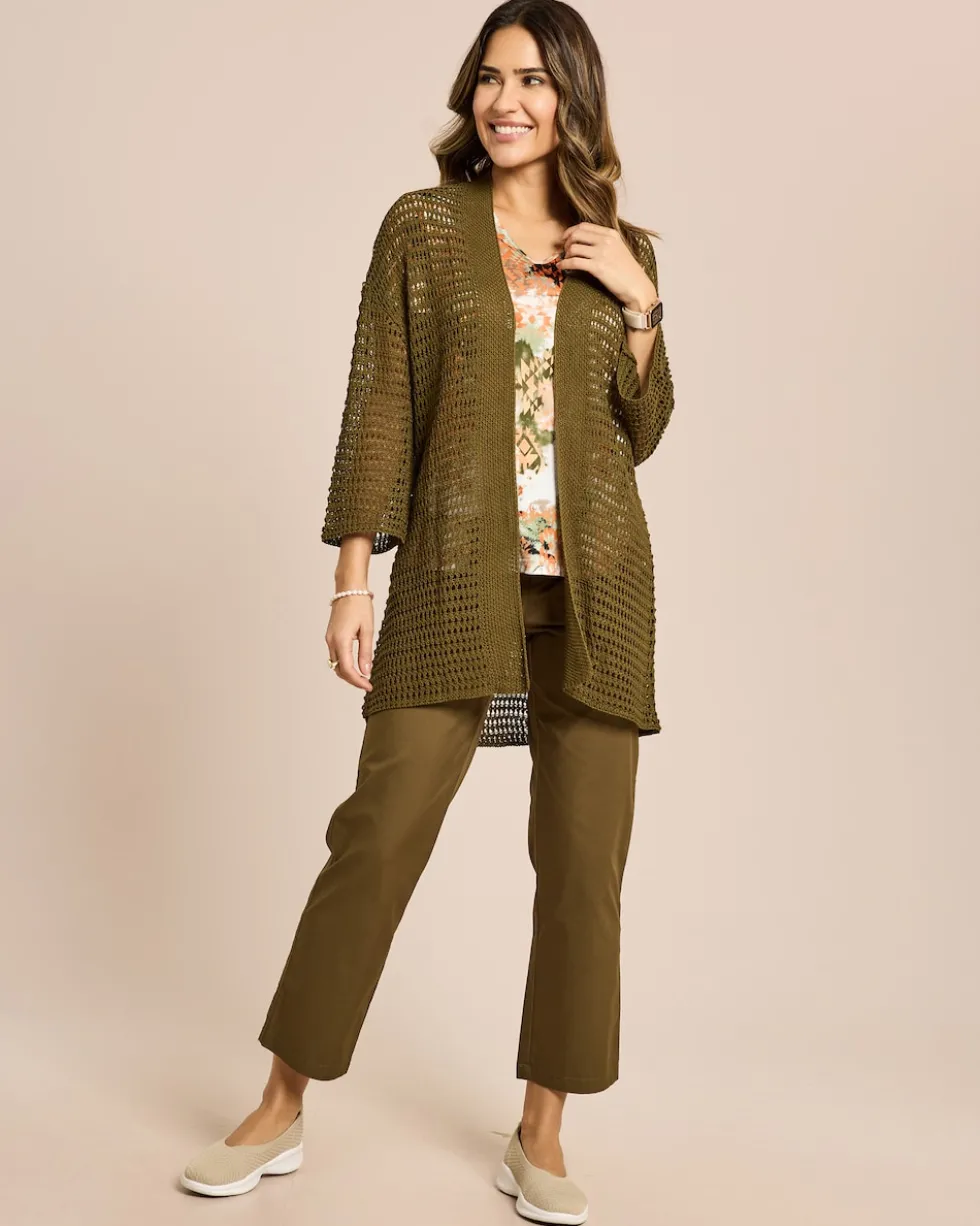 Straight Leg Webhose Baumwoll-Stretch