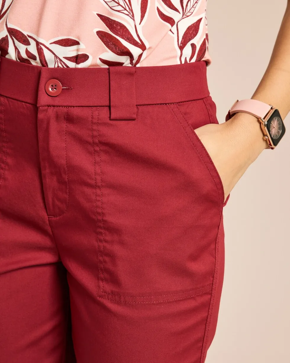 Straight Leg Webhose Baumwoll-Stretch