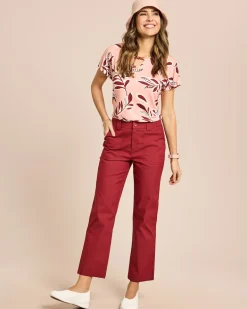 Straight Leg Webhose Baumwoll-Stretch