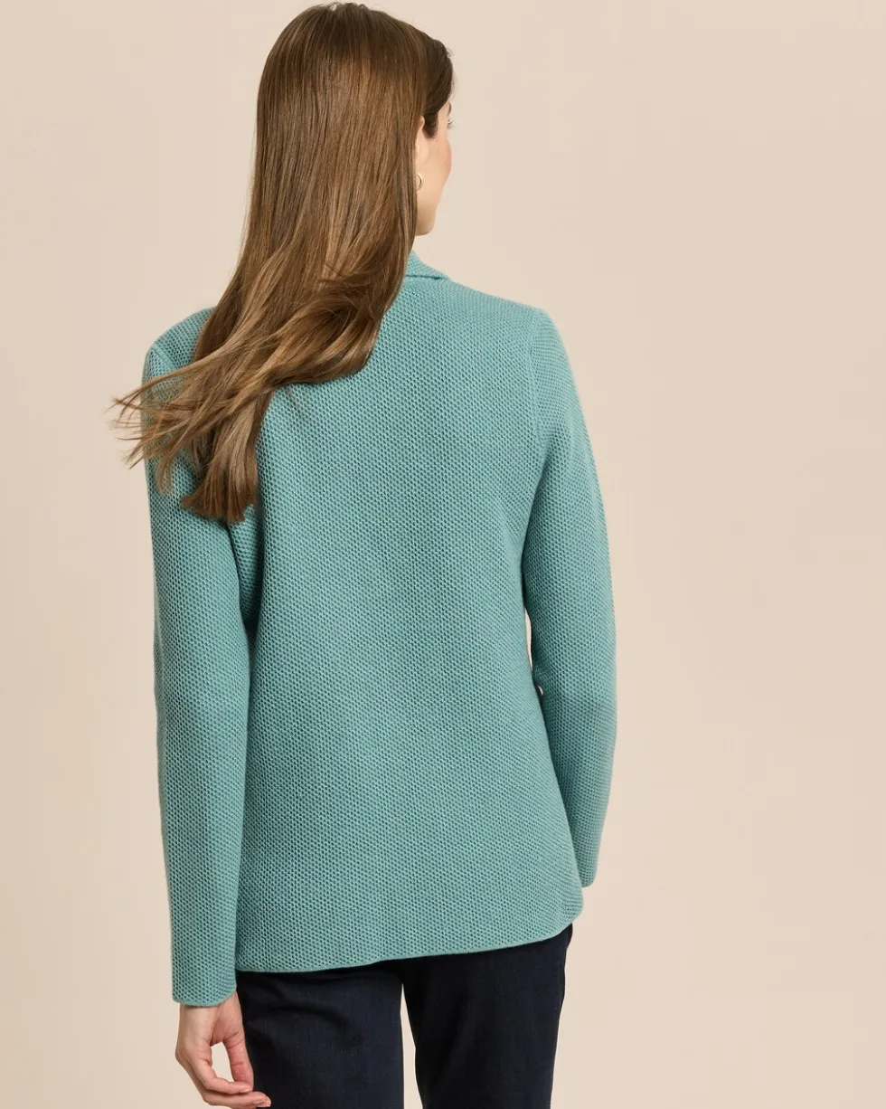 Strickblazer mit merzerisiertem Wollanteil