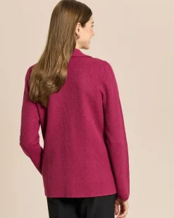 Strickblazer mit merzerisiertem Wollanteil
