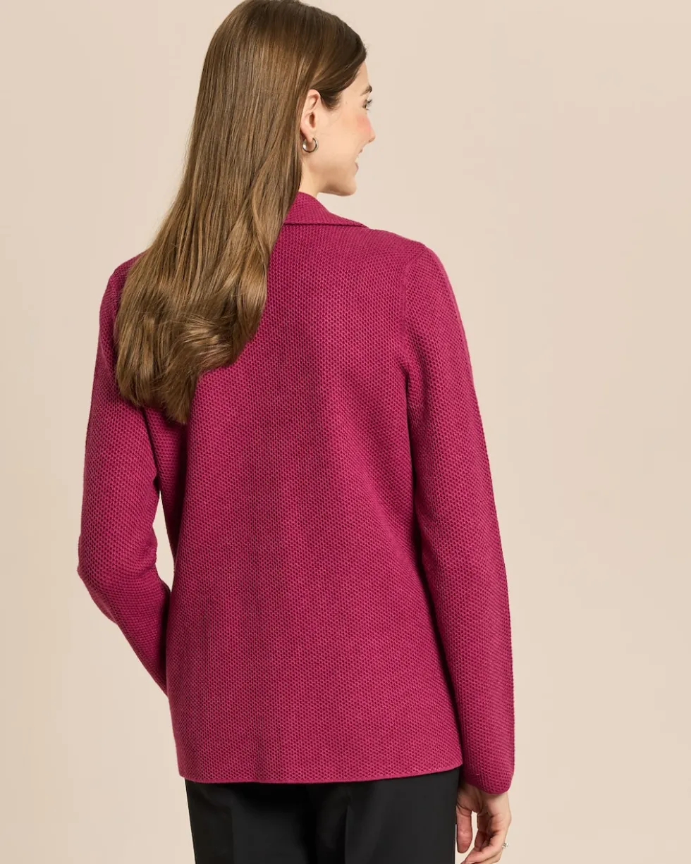Strickblazer mit merzerisiertem Wollanteil