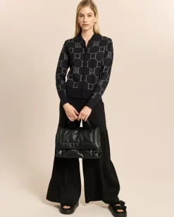 Strickblouson mit Jacquard